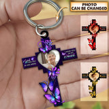 Personalized Butterfly Cross Keychain Charm Customized Photo Text Memorial Keyring Forever In My Heart Memory Gifts