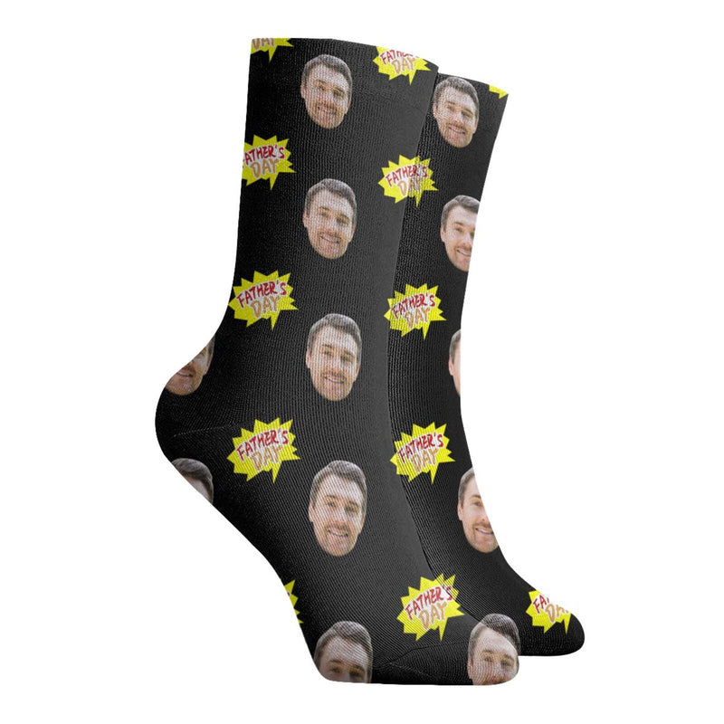 Custom Socks with Faces Change Men Face Size Personalized Printed Photo Crew Socks