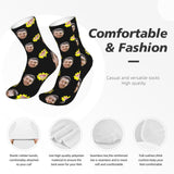Custom Socks with Faces Change Men Face Size Personalized Printed Photo Crew Socks