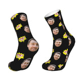 Custom Socks with Faces Change Men Face Size Personalized Printed Photo Crew Socks