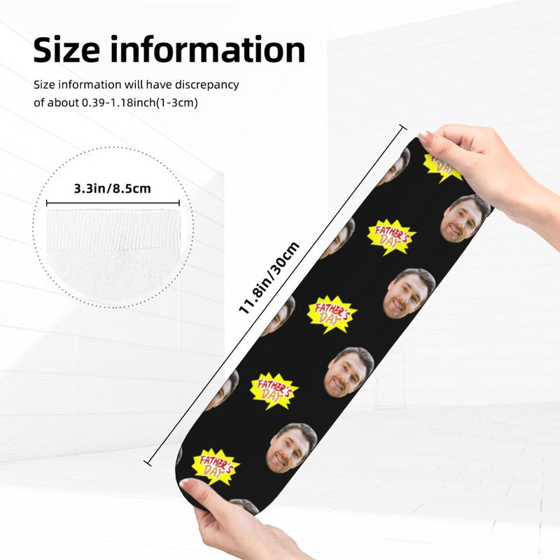 Custom Socks with Faces Change Men Face Size Personalized Printed Photo Crew Socks