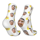 Custom Socks with Faces Change Men Face Size Personalized Printed Photo Crew Socks