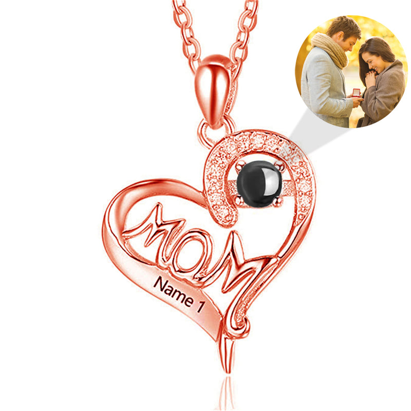 Custom Name Photo Necklace Mother's Day Projection Necklace