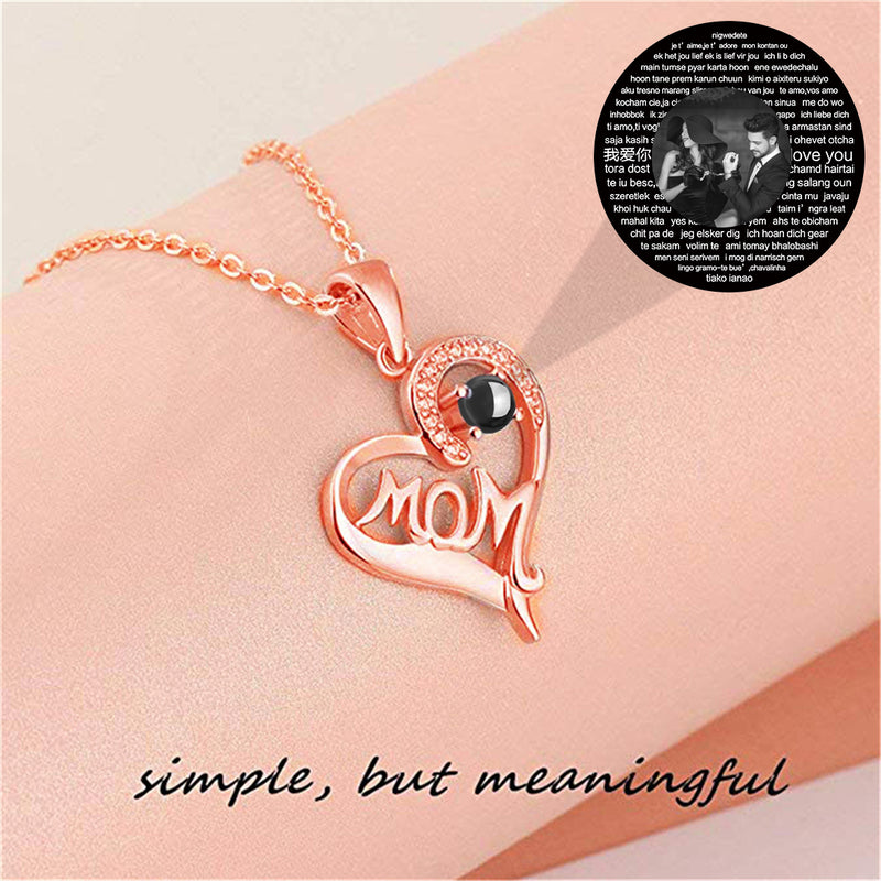 Custom Name Photo Necklace Mother's Day Projection Necklace