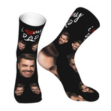 Custom Socks with Faces Change Men Face Size Personalized Printed Photo Crew Socks