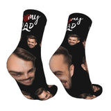 Custom Socks with Faces Change Men Face Size Personalized Printed Photo Crew Socks