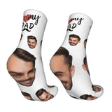Custom Socks with Faces Change Men Face Size Personalized Printed Photo Crew Socks