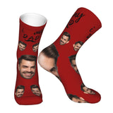 Custom Socks with Faces Change Men Face Size Personalized Printed Photo Crew Socks