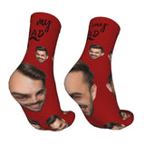 Custom Socks with Faces Change Men Face Size Personalized Printed Photo Crew Socks