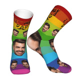 Custom Socks with Faces Change Men Face Size Personalized Printed Photo Crew Socks