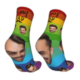 Custom Socks with Faces Change Men Face Size Personalized Printed Photo Crew Socks