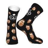 Custom Socks with Faces Change Men Face Size Personalized Printed Photo Crew Socks