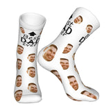 Custom Socks with Faces Change Men Face Size Personalized Printed Photo Crew Socks