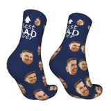 Custom Socks with Faces Change Men Face Size Personalized Printed Photo Crew Socks