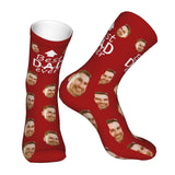 Custom Socks with Faces Change Men Face Size Personalized Printed Photo Crew Socks