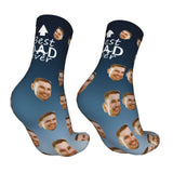 Custom Socks with Faces Change Men Face Size Personalized Printed Photo Crew Socks