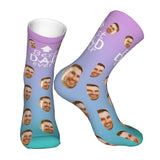 Custom Socks with Faces Change Men Face Size Personalized Printed Photo Crew Socks