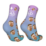 Custom Socks with Faces Change Men Face Size Personalized Printed Photo Crew Socks