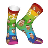 Custom Socks with Faces Change Men Face Size Personalized Printed Photo Crew Socks
