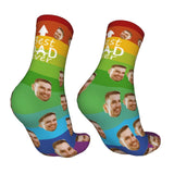 Custom Socks with Faces Change Men Face Size Personalized Printed Photo Crew Socks