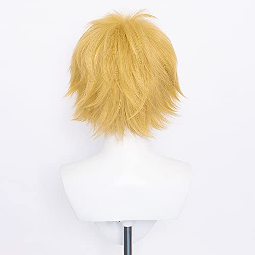 CatchCostume Chainsaw Man Power Cosplay Wig – Gold Mixed Long Straight Synthetic Hair, Heat Resistant, Adult Women