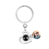 Custom Heart Pendant Photo Keychain Custom Picture Projection Keychain I Love You in 100 Languages Keyring