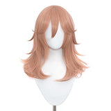 Long Straight Pink Wig for Power Chainsaw Man Cosplay Costume Hair with Horns Hairpin and Wig Cap