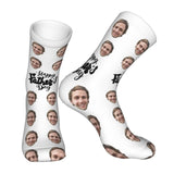 Custom Socks with Faces Change Men Face Size Personalized Printed Photo Crew Socks