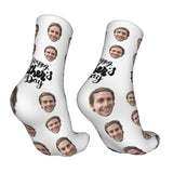 Custom Socks with Faces Change Men Face Size Personalized Printed Photo Crew Socks