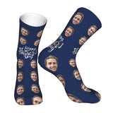 Custom Socks with Faces Change Men Face Size Personalized Printed Photo Crew Socks