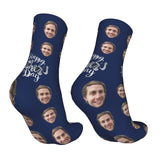Custom Socks with Faces Change Men Face Size Personalized Printed Photo Crew Socks