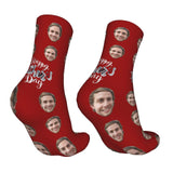 Custom Socks with Faces Change Men Face Size Personalized Printed Photo Crew Socks