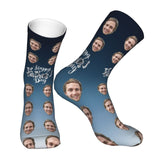 Custom Socks with Faces Change Men Face Size Personalized Printed Photo Crew Socks