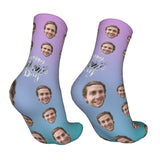Custom Socks with Faces Change Men Face Size Personalized Printed Photo Crew Socks