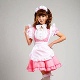 Japanese Anime Sissy Maid Dress Cosplay Sweet Classic Lolita Fancy Apron Maid Dress with Socks Gloves Set