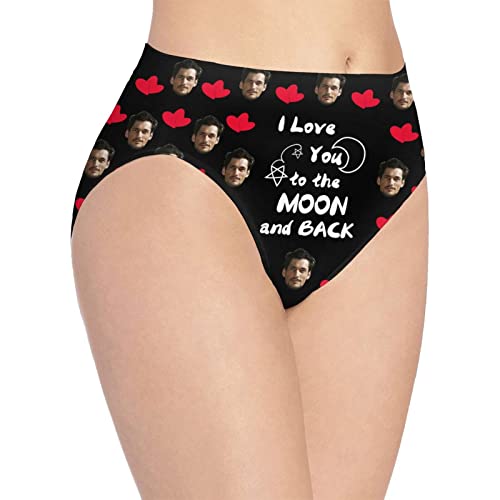 Custom Face Boxer Briefs, Custom Face I love you to the moon and back Women's Classic Thong