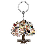 Personalized Family Tree Collage Keychain Grandma's Blessing Custom 1-15 Photos Acrylic Keyring for Birthday Anniversary