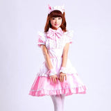 Japanese Anime Sissy Maid Dress Cosplay Sweet Classic Lolita Fancy Apron Maid Dress with Socks Gloves Set