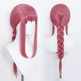 Long Straight Pink Wig for Power Chainsaw Man Cosplay Costume Hair with Horns Hairpin and Wig Cap