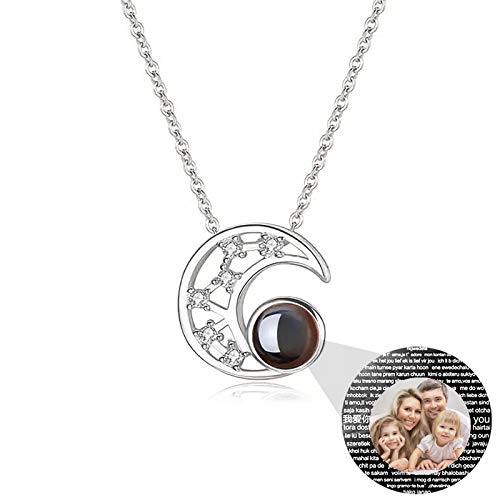 Personalized photo necklace projection necklace moon necklace pendant necklace exquisite jewelry gift