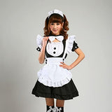Japanese Anime Sissy Maid Dress Cosplay Sweet Classic Lolita Fancy Apron Maid Dress with Socks Gloves Set