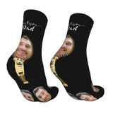 Custom Socks with Faces Change Men Face Size Personalized Printed Photo Crew Socks