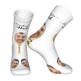 Custom Socks with Faces Change Men Face Size Personalized Printed Photo Crew Socks