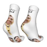Custom Socks with Faces Change Men Face Size Personalized Printed Photo Crew Socks