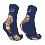 Custom Socks with Faces Change Men Face Size Personalized Printed Photo Crew Socks