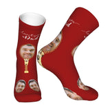 Custom Socks with Faces Change Men Face Size Personalized Printed Photo Crew Socks