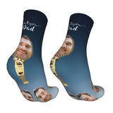 Custom Socks with Faces Change Men Face Size Personalized Printed Photo Crew Socks
