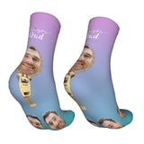 Custom Socks with Faces Change Men Face Size Personalized Printed Photo Crew Socks