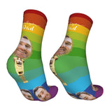 Custom Socks with Faces Change Men Face Size Personalized Printed Photo Crew Socks