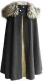 Men's Victorian Steampunk Cape Woollen Cloth Cloak Medieval Lord Cosplay Cloak Samurai Cape Role Play Costume
